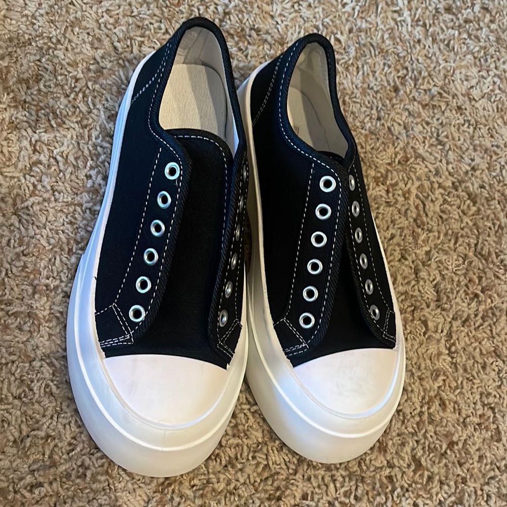 Black and white sneakers